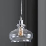 Bellflower Adjustable Drop Metal/Glass LED Pendant