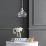 Bellflower Adjustable Drop Metal/Glass LED Pendant