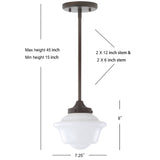 Elk Adjustable Drop Metal/Glass LED Pendant
