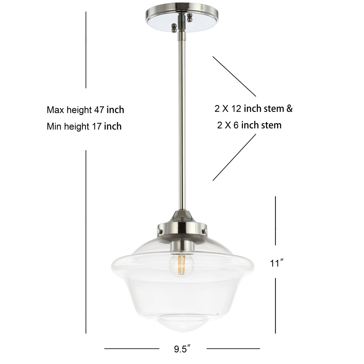 Elk Adjustable Drop Metal/Glass LED Pendant