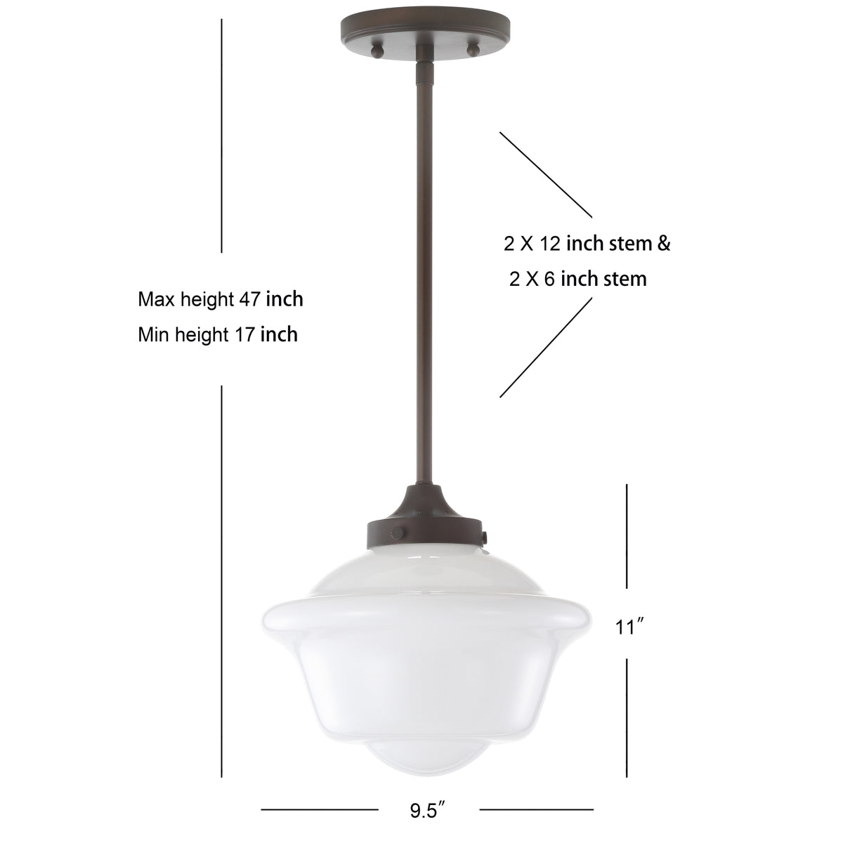 Elk Adjustable Drop Metal/Glass LED Pendant