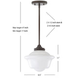 Elk Adjustable Drop Metal/Glass LED Pendant