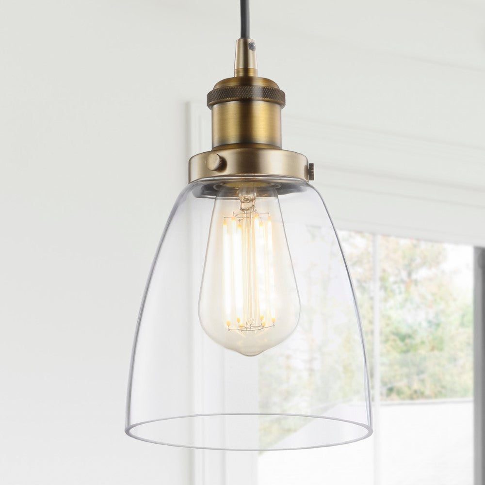 Clematis 5.5" Adjustable Metal/Glass LED Pendant