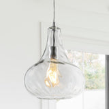 Raymy 9" Adjustable Metal/Glass LED Pendant
