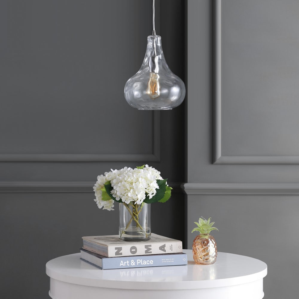 Raymy 9" Adjustable Metal/Glass LED Pendant