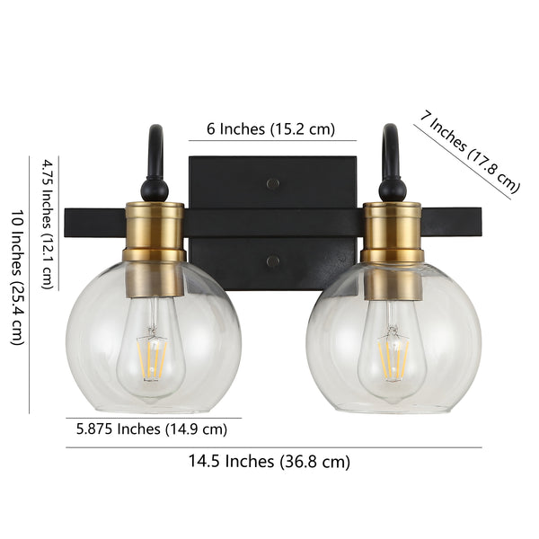 Dimension Image Black/Brass Gold / 2 Light
