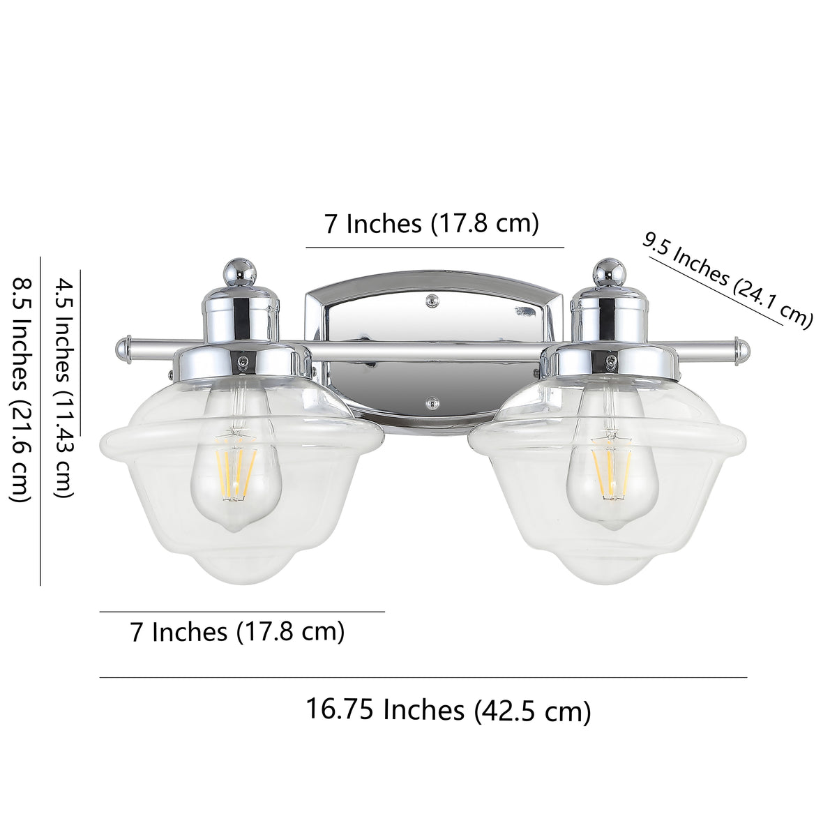 Beck Iron/Glass schoolhouse LED Vanity Light