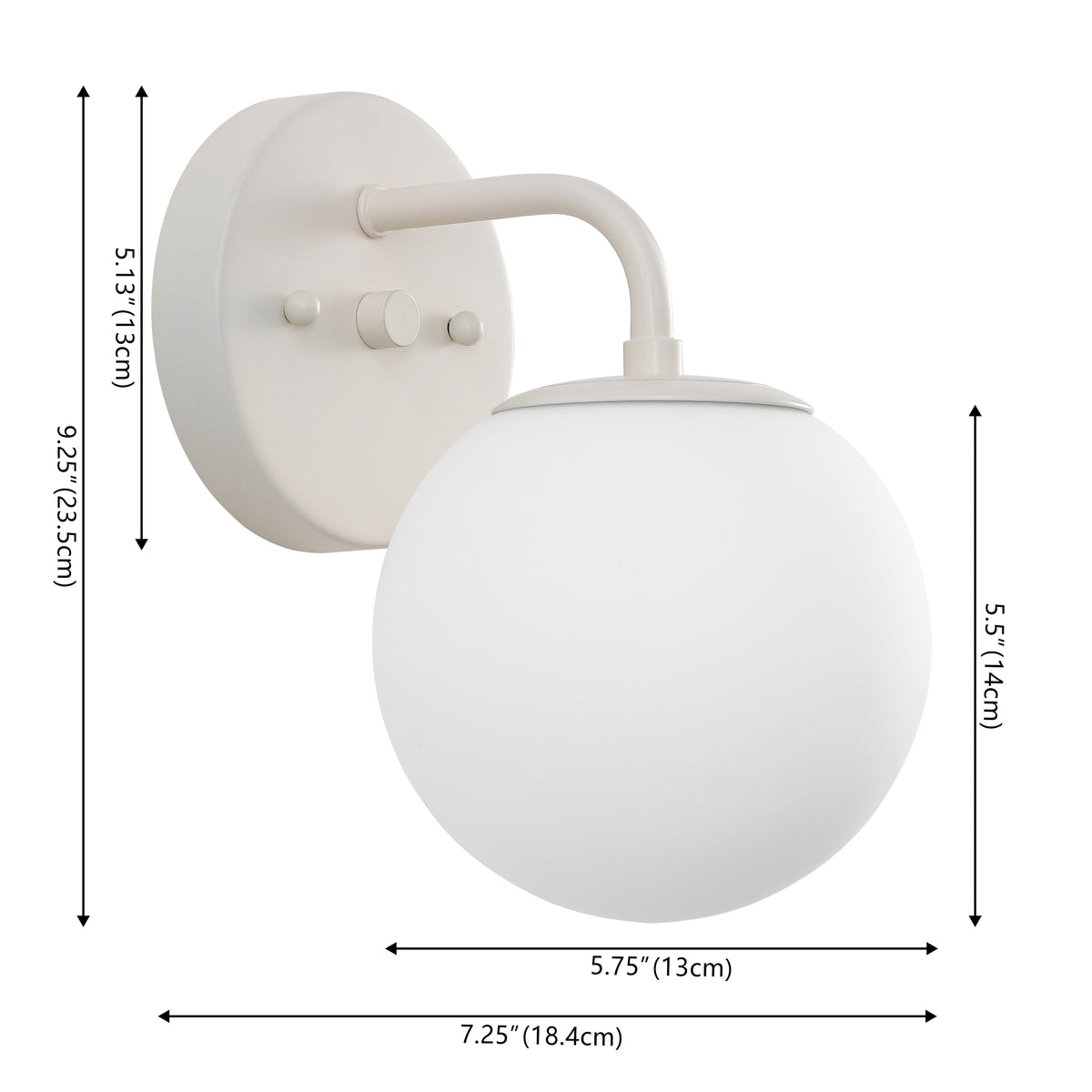 Zhouer Parisian Globe Metal/Frosted Glass Modern Contemporary LED Vanity