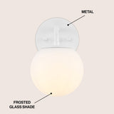 Zhouer Parisian Globe Metal/Frosted Glass Modern Contemporary LED Vanity