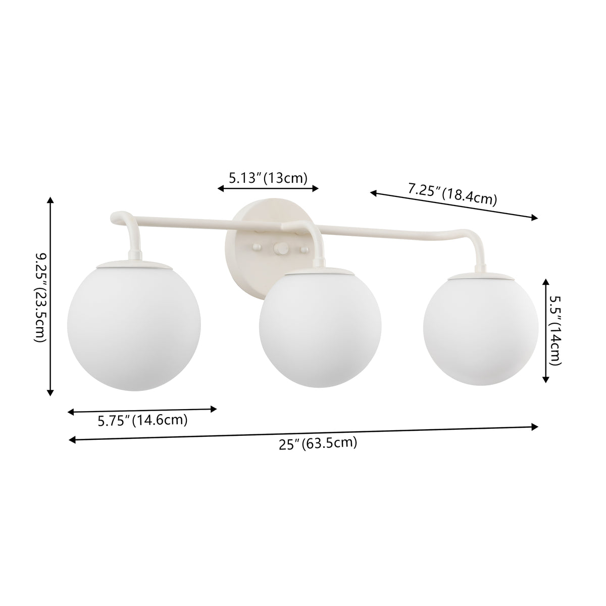 Zhouer Parisian Globe Metal/Frosted Glass Modern Contemporary LED Vanity