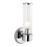 Ryan Tall Cylinder Iron/Striped Glass Modern Mid-Century LED Vanity