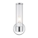 Ryan Tall Cylinder Iron/Striped Glass Modern Mid-Century LED Vanity