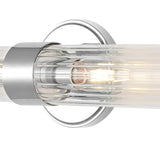 Ryan Tall Cylinder Iron/Striped Glass Modern Mid-Century LED Vanity