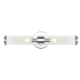 Ryan Tall Cylinder Iron/Striped Glass Modern Mid-Century LED Vanity