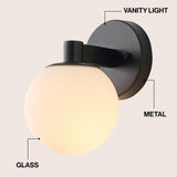 Uolfin Globe Metal/Frosted Glass Modern Contemporary LED Vanity