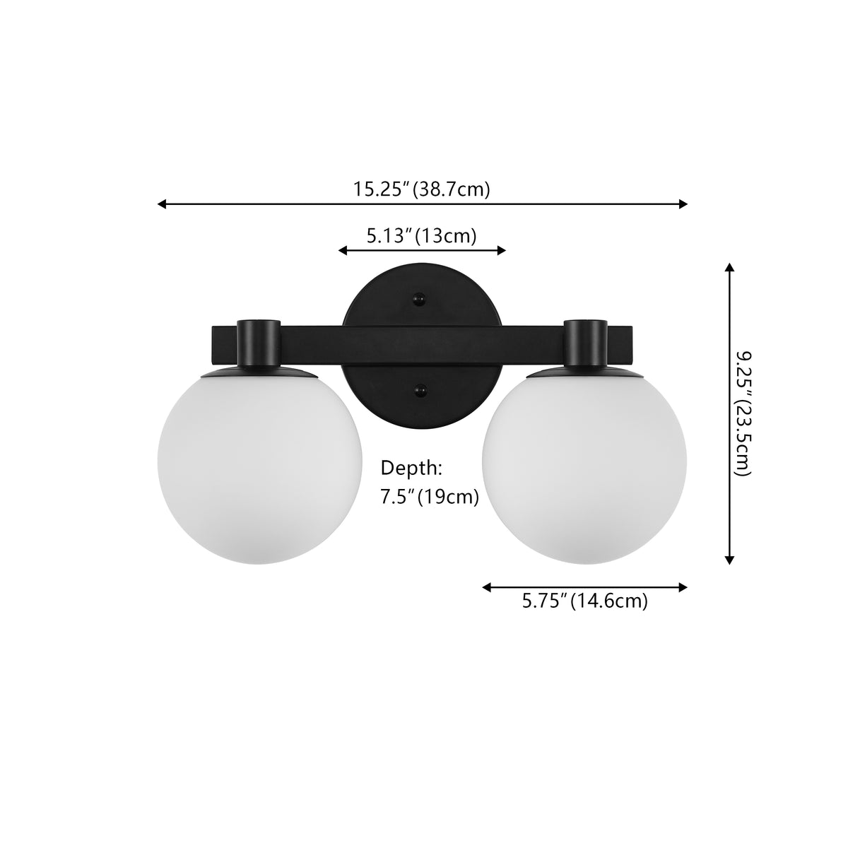 Uolfin Globe Metal/Frosted Glass Modern Contemporary LED Vanity