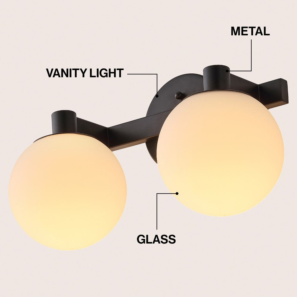 Uolfin Globe Metal/Frosted Glass Modern Contemporary LED Vanity
