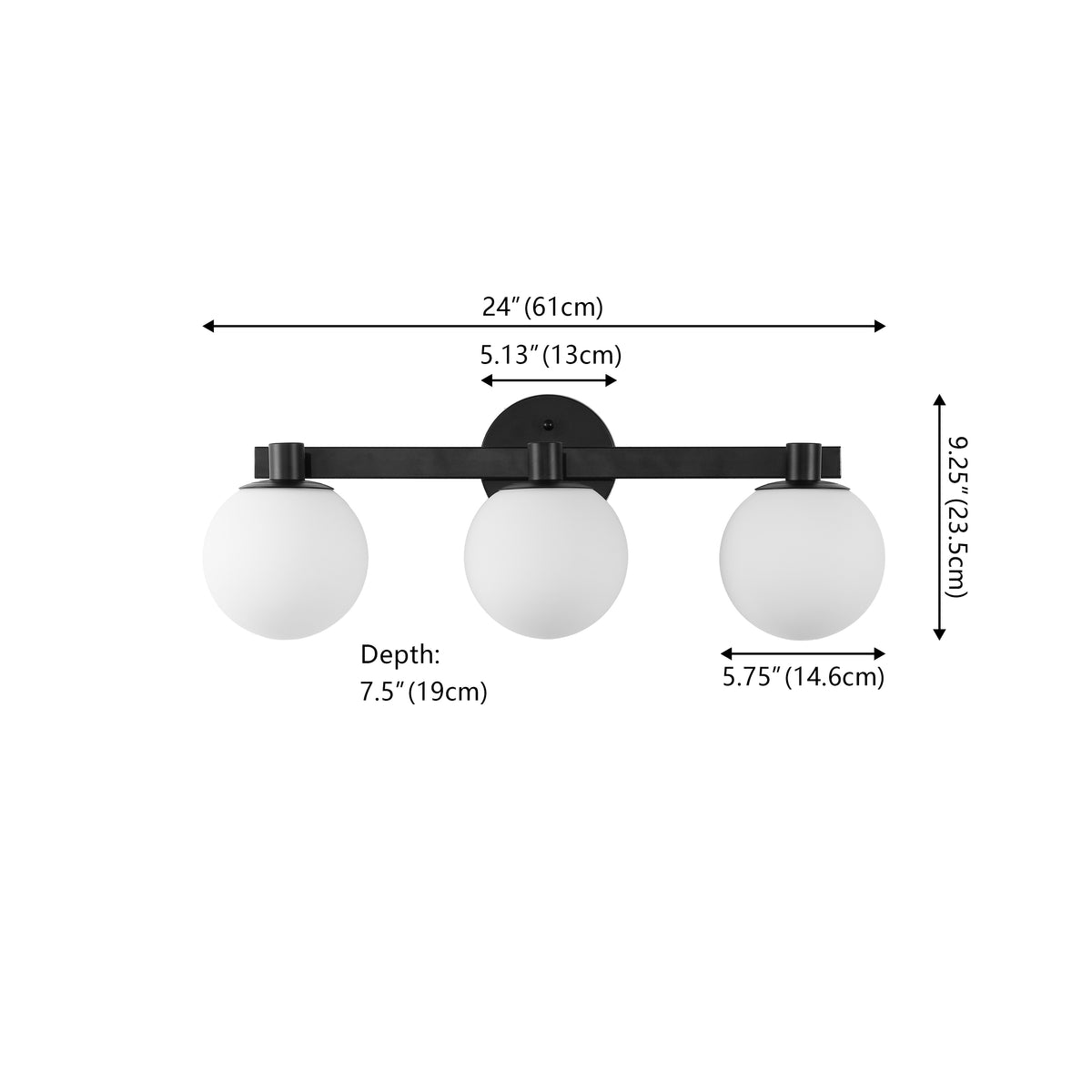 Uolfin Globe Metal/Frosted Glass Modern Contemporary LED Vanity