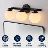 Uolfin Globe Metal/Frosted Glass Modern Contemporary LED Vanity