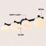 Uolfin Globe Metal/Frosted Glass Modern Contemporary LED Vanity