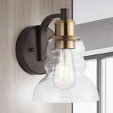 Simon Vintage Metal/Glass Industrial Rustic LED Vanity