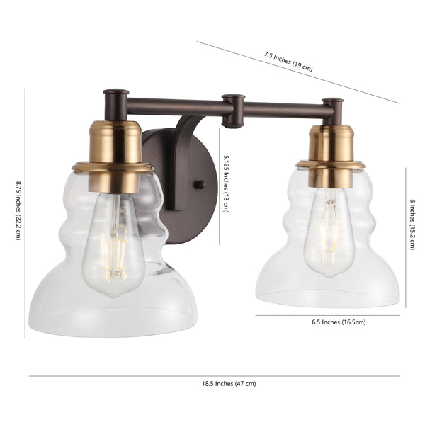 Dimension Image Brass Gold/Oil Rubbed Bronze / 2 Light