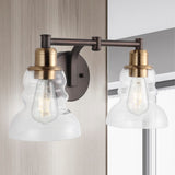 Simon Vintage Metal/Glass Industrial Rustic LED Vanity
