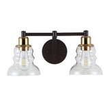 Simon Vintage Metal/Glass Industrial Rustic LED Vanity