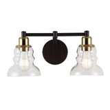 Simon Vintage Metal/Glass Industrial Rustic LED Vanity