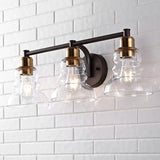 Simon Vintage Metal/Glass Industrial Rustic LED Vanity