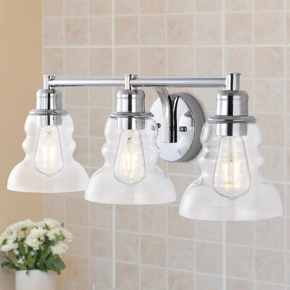 Simon Vintage Metal/Glass Industrial Rustic LED Vanity