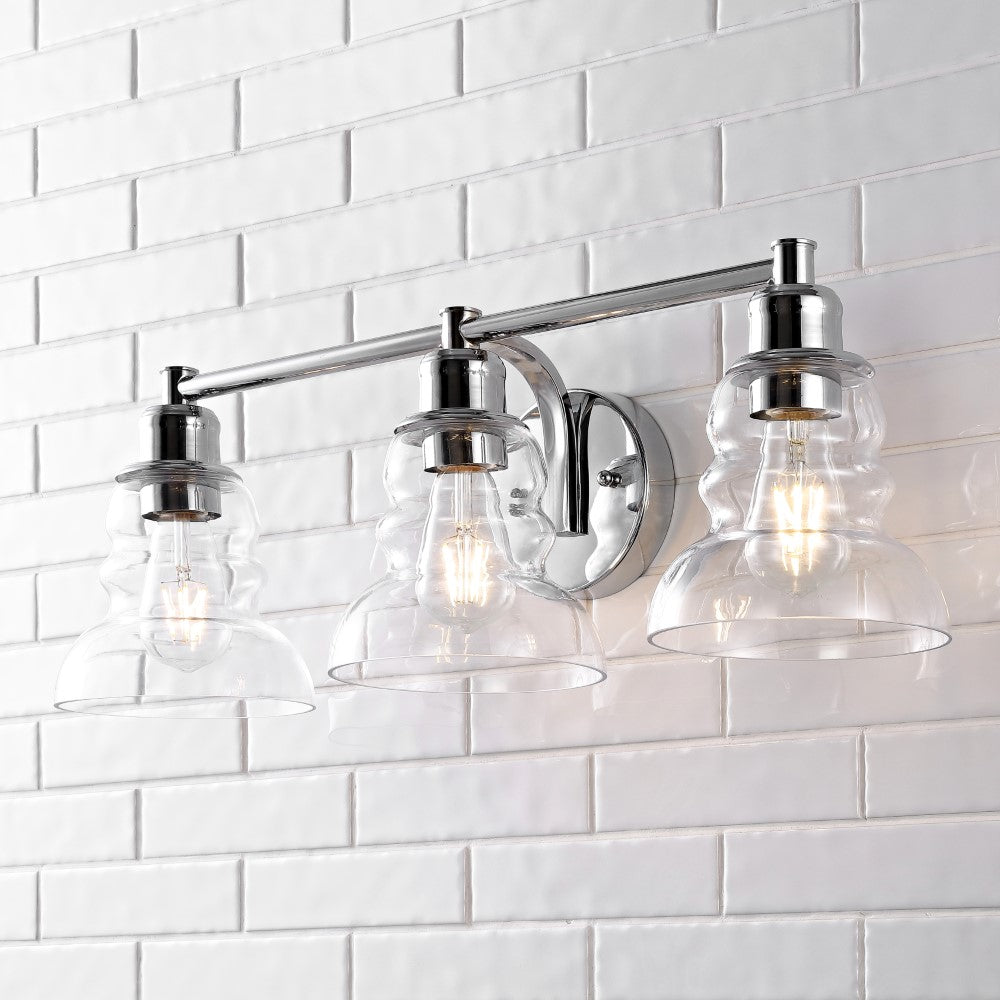 Simon Vintage Metal/Glass Industrial Rustic LED Vanity
