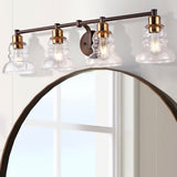 Simon Vintage Metal/Glass Industrial Rustic LED Vanity