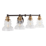 Simon Vintage Metal/Glass Industrial Rustic LED Vanity