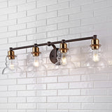 Simon Vintage Metal/Glass Industrial Rustic LED Vanity