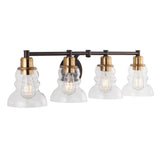 Simon Vintage Metal/Glass Industrial Rustic LED Vanity