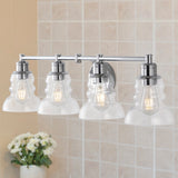 Simon Vintage Metal/Glass Industrial Rustic LED Vanity