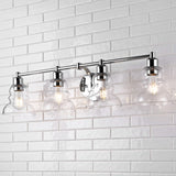 Simon Vintage Metal/Glass Industrial Rustic LED Vanity