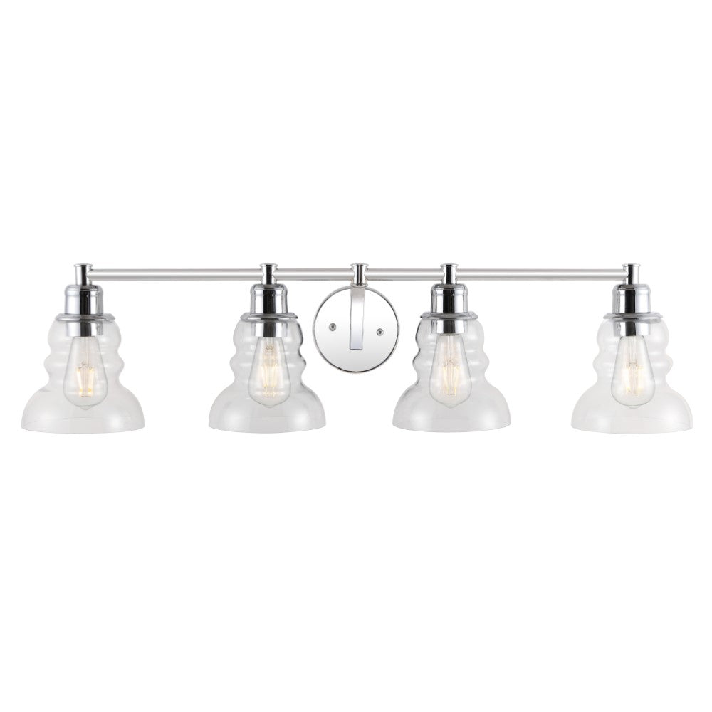Simon Vintage Metal/Glass Industrial Rustic LED Vanity