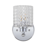 Mogami Iron/Chevron Pattern Glass Farmhouse Cottage LED Vanity Light