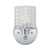 Mogami Iron/Chevron Pattern Glass Farmhouse Cottage LED Vanity Light