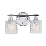 Mogami Iron/Chevron Pattern Glass Farmhouse Cottage LED Vanity Light