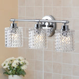 Mogami Iron/Chevron Pattern Glass Farmhouse Cottage LED Vanity Light