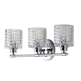 Mogami Iron/Chevron Pattern Glass Farmhouse Cottage LED Vanity Light