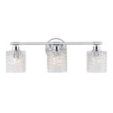 Mogami Iron/Chevron Pattern Glass Farmhouse Cottage LED Vanity Light
