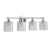 Mogami Iron/Chevron Pattern Glass Farmhouse Cottage LED Vanity Light