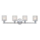 Mogami Iron/Chevron Pattern Glass Farmhouse Cottage LED Vanity Light