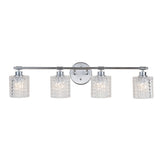 Mogami Iron/Chevron Pattern Glass Farmhouse Cottage LED Vanity Light