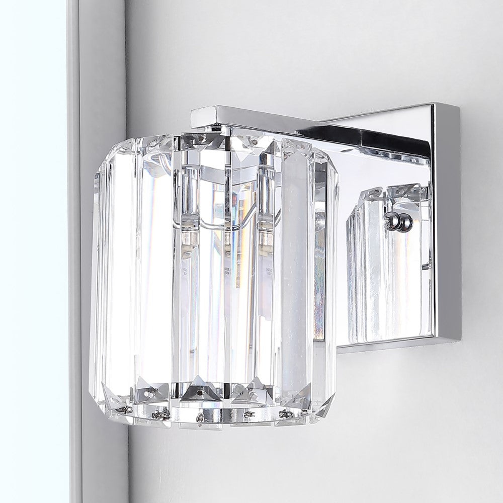Renee Prism Vintage Metal/Glass Classic Glam LED Vanity Light