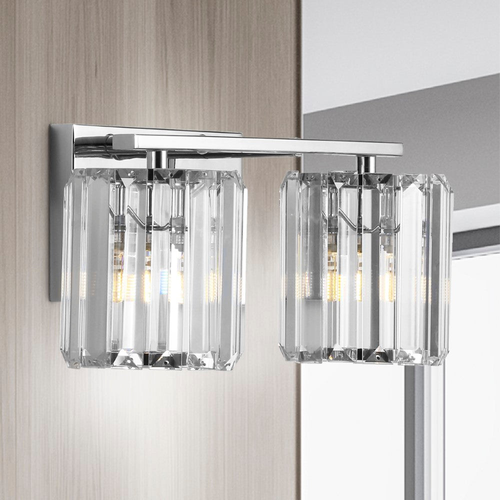Renee Prism Vintage Metal/Glass Classic Glam LED Vanity Light